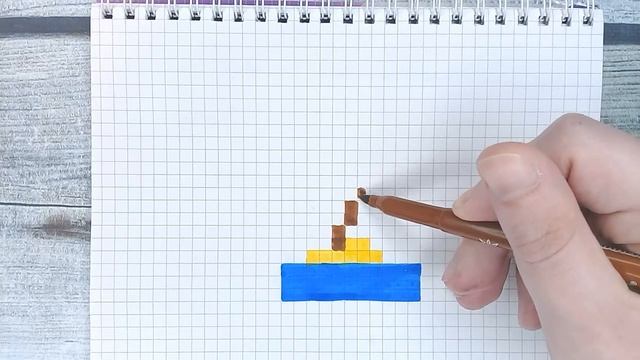 Смотри → как рисовать остров по клеточкам (пальму, море, птицу) Рисунки по клеткам Лайк АРТ смотреть онлайн