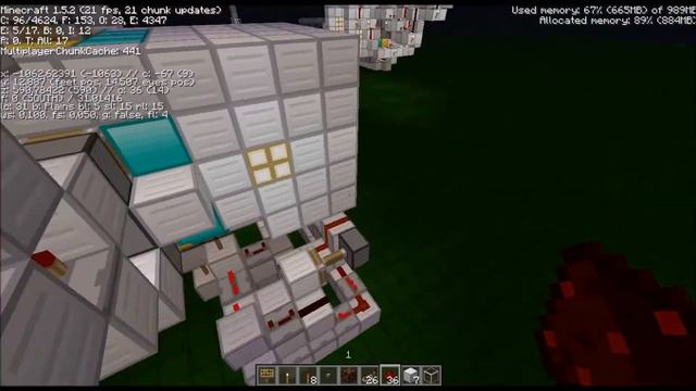 Minecraft Redstone Creation: 3x3 Vault Door, open and close смотреть онлайн