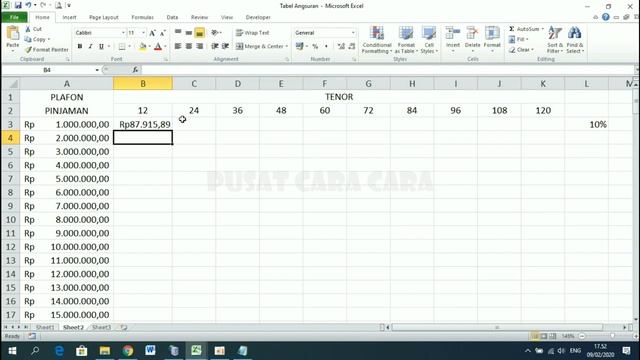 Cara Membuat Tabel Angsuran Kredit atau Pinjaman dengan Rumus PMT смотреть онлайн