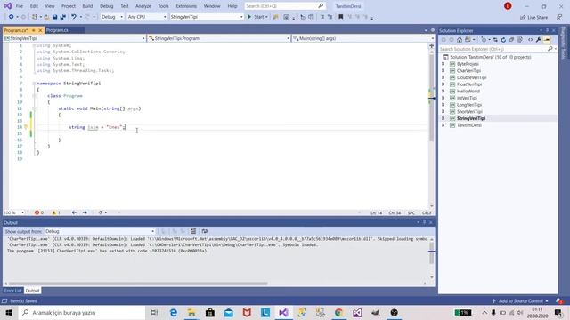 12- C# Dersleri String Veri Tipi Nedir , Nasıl Kullanılır ? | VERİ TİPLERİ | DATA TYPES смотреть онлайн