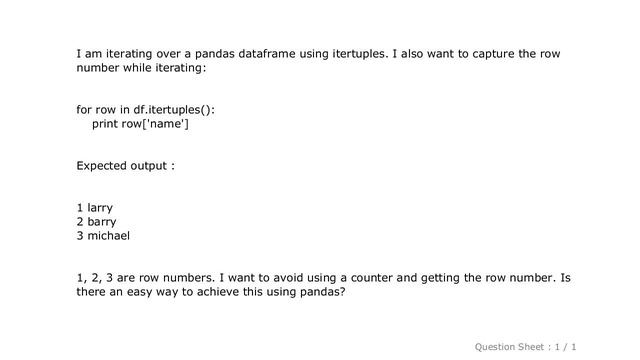 Pandas : iterate over pandas dataframe using itertuples смотреть онлайн