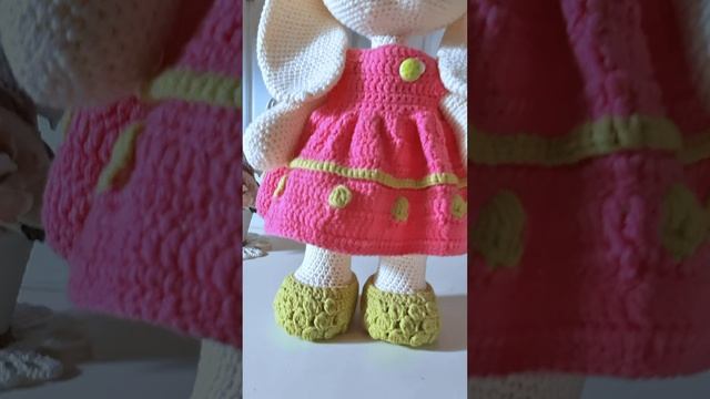 Зайка крючком плюшевый авторская кукла Идея подарка #shorts смотреть онлайн