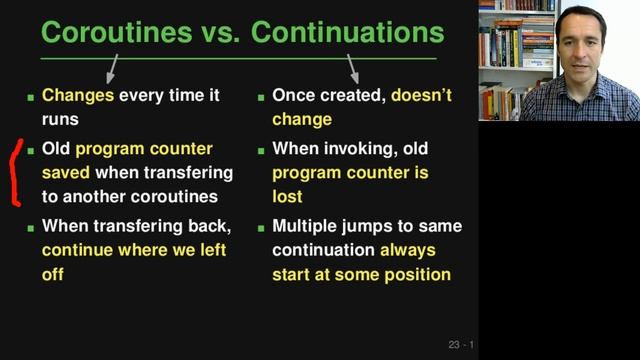 Lecture "Control Abstraction (Part 4, Coroutines)" of "Programming Paradigms" смотреть онлайн