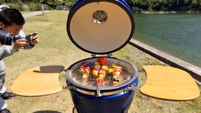 150x78x135cm Charcoal Kamado Grill Spcial Hinge Urban Glaze Compleet