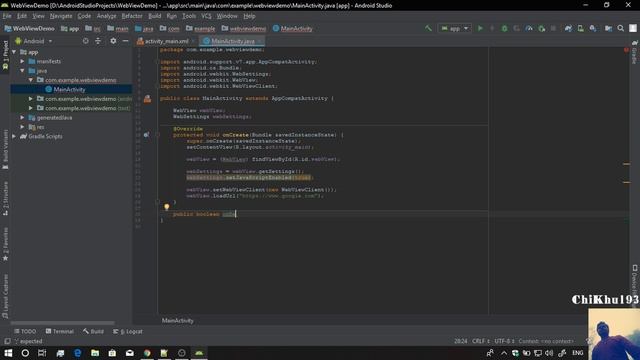 14. WebView Demo for AndroidX in Android Studio 3.3 | Basic Android Tutorials | ChiKhu193 смотреть онлайн