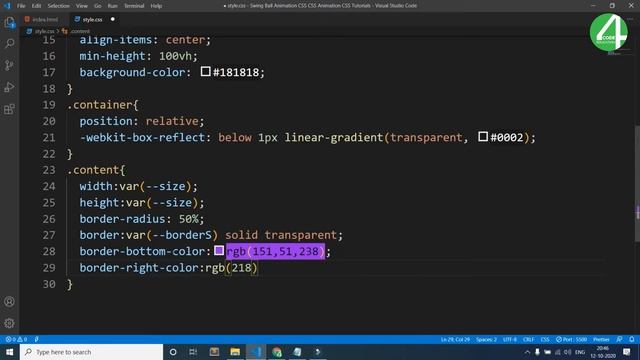Swing Ball Animation CSS | CSS Animation | CSS Effects | CSS Tutorials In Hindi | Code4Education смотреть онлайн