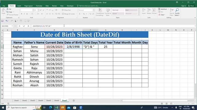 To get Difference Between Two Dates In Year, Month, Day || DatedIF Function In Excel |Excel Tutoria смотреть онлайн