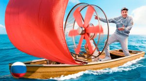 [Mark Rober] Проверяю Можно ли Плыть, Дуя в Свой Парус [Марк Робер]