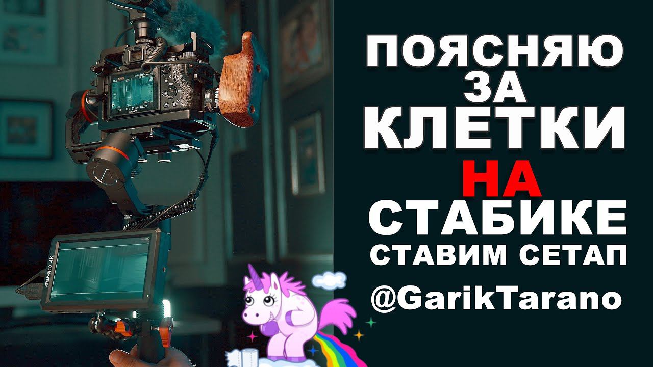 Тяжелый сетап в клетке SmallRig с монитором  с ручкой на обычном стабилизаторе!