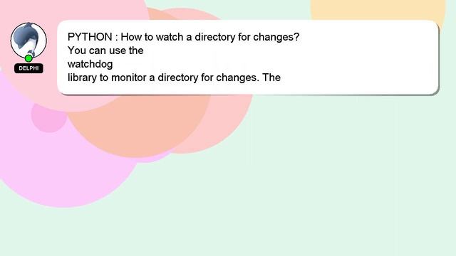 PYTHON : How to watch a directory for changes? смотреть онлайн