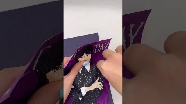 ВАУ! Простая открытка в стиле Wednesday!