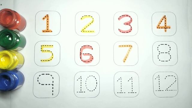 Numbers 123 | 1 To 12 Counting | 1 2 3 Dotted Tracing | English Counting | 1 2 3 4 | Kids Learning