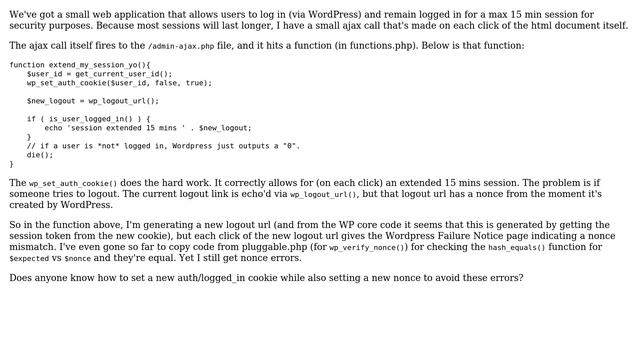 Wordpress: Extend Wordpress (4.x) session and nonce смотреть онлайн