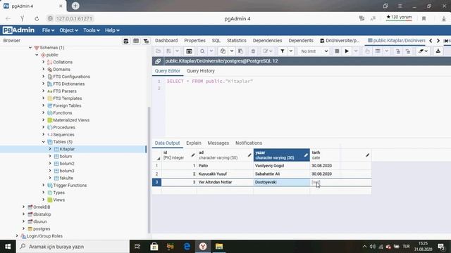 PostgreSQL Ders 39 Tarih Zaman Fonksiyonları İçin Örnek Tablo Oluşturulması смотреть онлайн