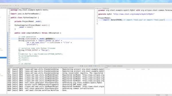 Compiler with Xtext (in Java or Xtend)