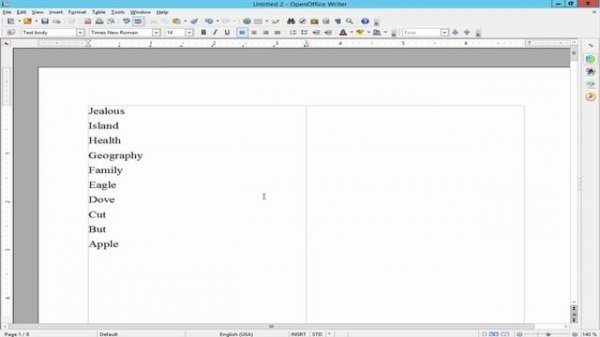 How to Ascending and Descending text Using Sort in OpenOffice Writer