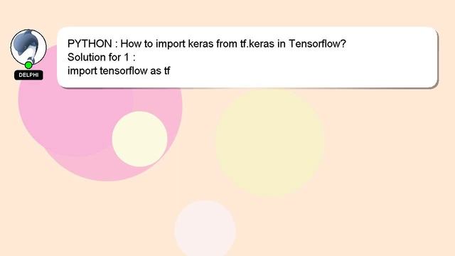 PYTHON : How to import keras from tf.keras in Tensorflow? смотреть онлайн