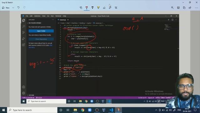 Ceaser cipher in python || cryptography in hindi #part6 смотреть онлайн