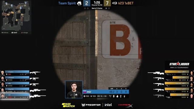 [RU] K23 vs Team Spirit | Карта 2: Dust2 | StarLadder CIS RMR Main Event Playoffs смотреть онлайн