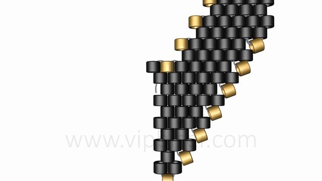 Black&Gold Beaded Earrings. 3D Beading Tutorial