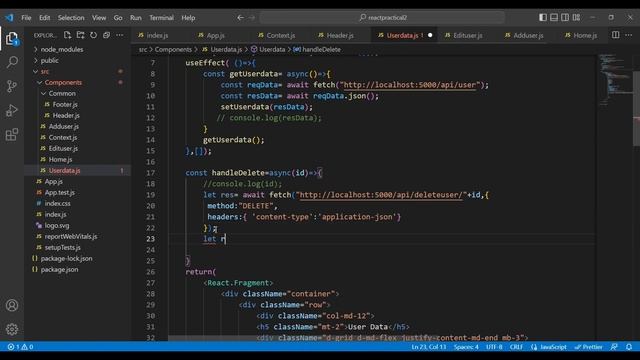 Delete row data in React JS | React CRUD Tutorial with Node смотреть онлайн