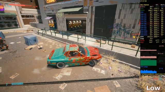GTX 1050 Ti in Cyberpunk 2077 | Benchmark All Graphics Setting + i7 8750h смотреть онлайн