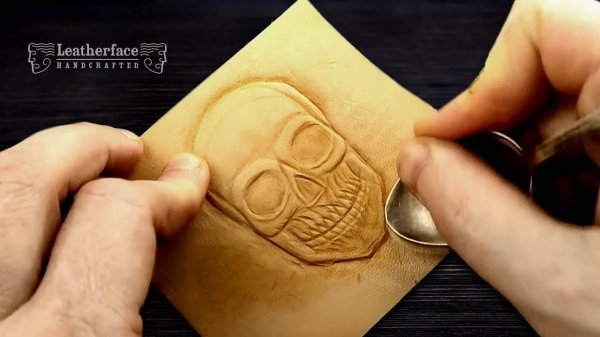 Тиснение на коже без инструментов | Работа с кожей