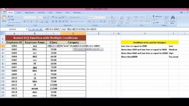 Nested If Function in Excel : How to write If Function with multiple conditions смотреть онлайн