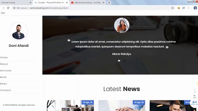 Gundam - Template Website Personal Portfolio HTML, CSS, Bootstrap 4 Responsive | Seniman Koding смотреть онлайн