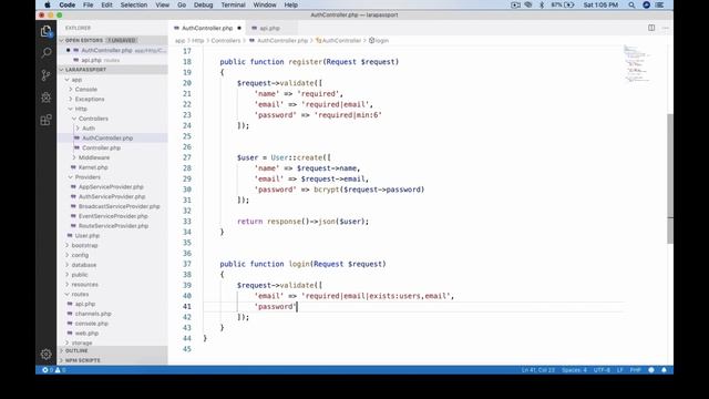 Laravel Passport Authentication смотреть онлайн