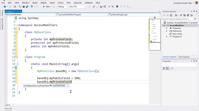 Access Modifiers in C# - public, private, protected смотреть онлайн