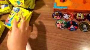 Chipicao ГУБКА БОБ В БЕГАХ!!! ЖЕЛЕЗНЫЕ ИГРОВЫЕ ФИШКИ! РАСПАКОВКА\ КРУАССАНЫ SpongeBob /ЧереПаша