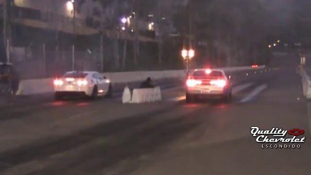 2008 Dodge Challenger SRT8 Vs 2012 Chevrolet Camaro ZL1 Drag Racing Racelegal.com 5-16-2014