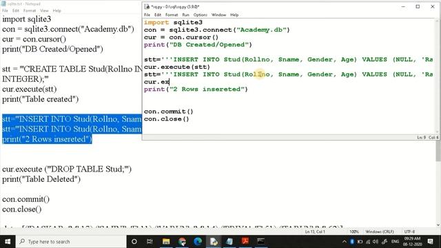+2 CS Python Part 57 Create/Drop a Table & Insert into one/multiple rows SQL Commands in Python смотреть онлайн