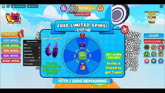 [FREE LIMITED UGC] Motorcycle Race Script • Auto Farm • Auto Spin [Roblox] смотреть онлайн