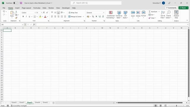 Inserting a New Worksheet in Microsoft Excel смотреть онлайн