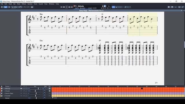 Gipsy Kings - Pharaon Accurate Guitar TAB + Guitar Pro File смотреть онлайн