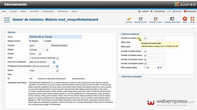 Visualizar estadísticas de ventas de VirtueMart en Joomla 2.5 смотреть онлайн