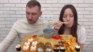 МУКБАНГ РОЛЛЫ ФИЛАДЕЛЬФИЯ ЗАПЕЧЁННЫЕ С КУРИЦЕЙ СУШИ MUKBANG ROLLS PHILADELPHIA денежный конкурс