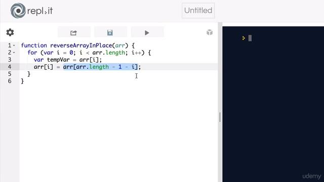 026 Reverse Array In Place Code - udemy смотреть онлайн