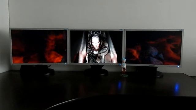 Дум 3 воскрешение зла на трех мониторах Doom 3 BFG Resurrection of evil on three monitors смотреть онлайн