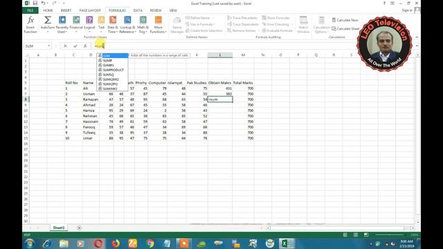 Microsoft Excel Lecture 6