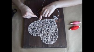 Мастер-класс по созданию картины из ниток, гвоздей и трафарета, набор для творчества