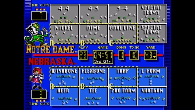 Bill Walsh College Football '95 - Nebraska v Notre Dame - Sega Genesis - (CPU Sim) - Retro Nostalgi смотреть онлайн