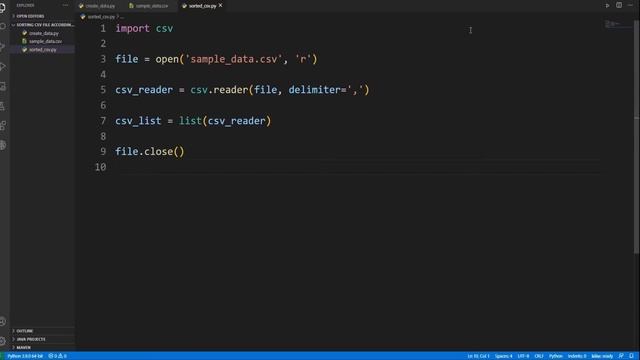 Sorting csv files using python смотреть онлайн