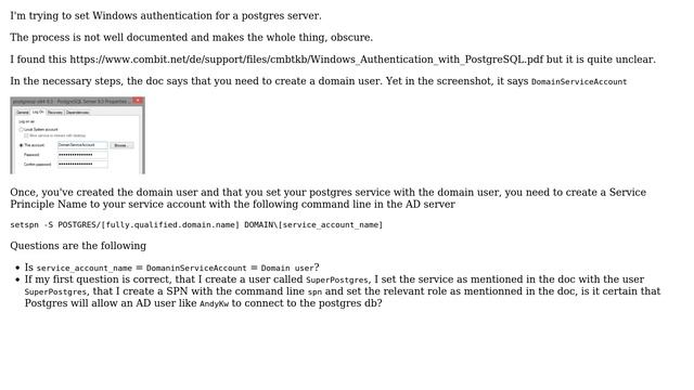 Databases: set Windows authentication for postgres смотреть онлайн