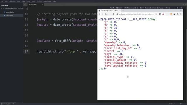 How to calculate the days between two dates in php | Working with the Date Time object in php смотреть онлайн