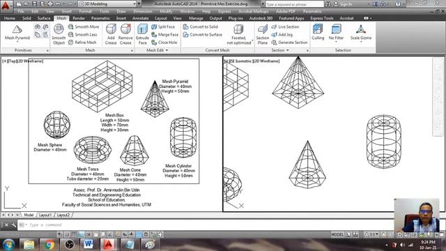 Primitive Mesh in AutoCAD 3D Modeling смотреть онлайн