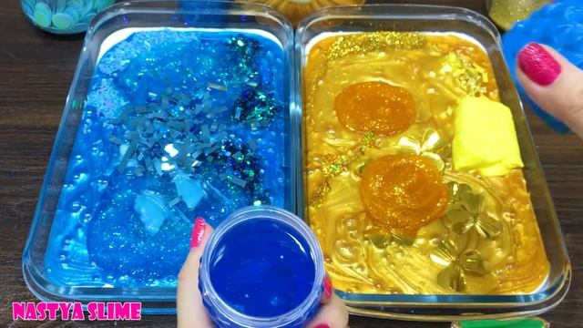 GOLD vs BLUE! Mixing Random into GLOSSY Slime ! Satisfying Slime Video #352 смотреть онлайн