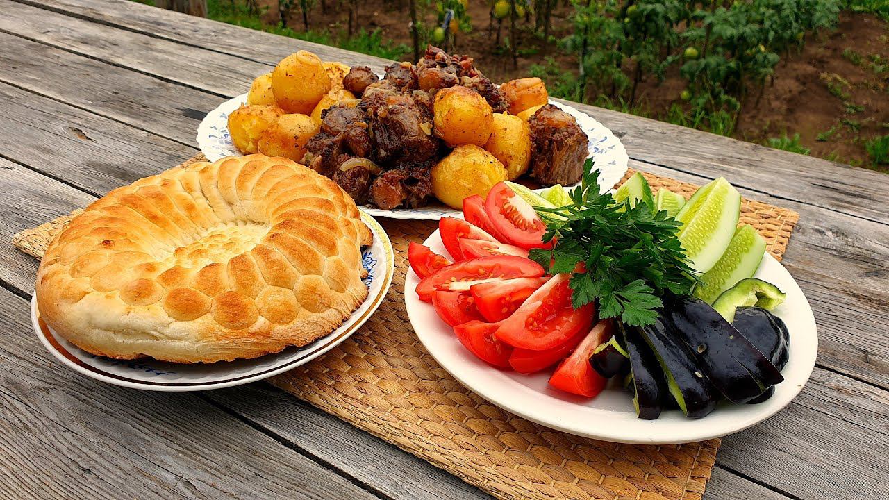 Блюдо НАЦИОНАЛЬНОЙ Узбекской кухни ДУМГАЗА в казане на костре смотреть онлайн